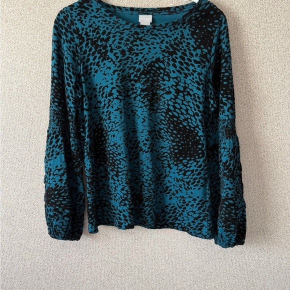 Chico's Tops - Chico's Teal and Black Long Sleeve Top